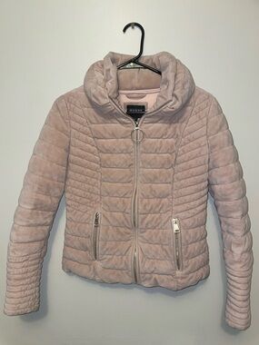 Guess by Marciano Blush Quilted Ring-Zipper Puffer Jacket $150